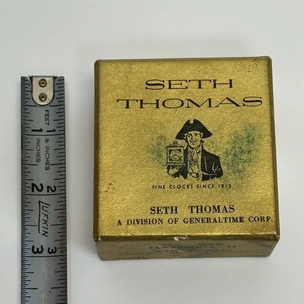 Vtg Seth Thomas Classmate 11 No 948 Red Leather 30 hr Travel Alarm Clock - READ!